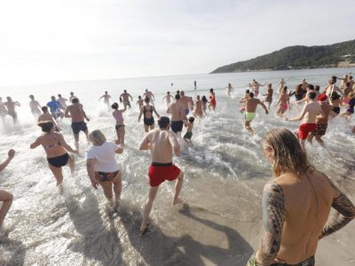 The first bath in ses Salines – Ibiza 2024